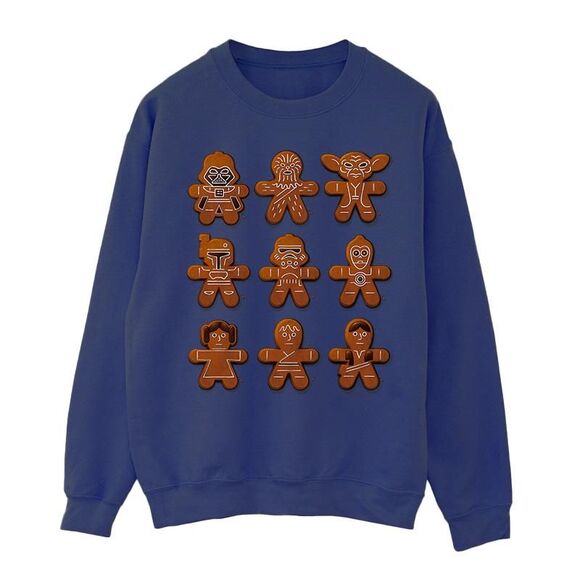 Star Wars Mens Christmas Gingerbread Sweatshirt / Navy Blue - Picture 1 of 2